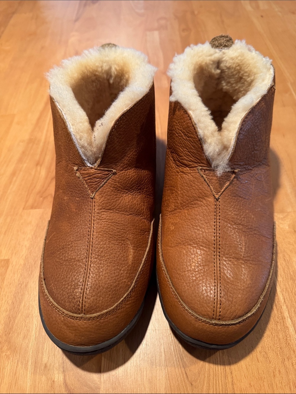 Cabela's Men's Brown Leather Shearling-Lined Slip-On Boots